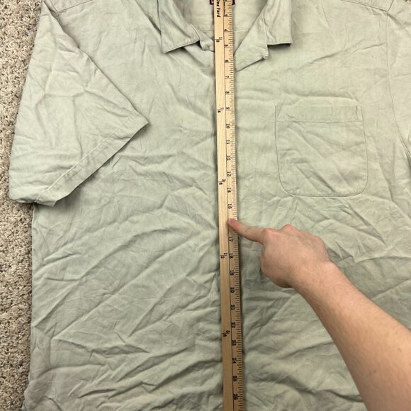 Tommy Bahama Short Sleeve Button Up All Silk Shirt (Size XL) Beige Ivory Hawaii - Picture 3 of 8